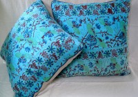 Turquoise Indian Print Pillow