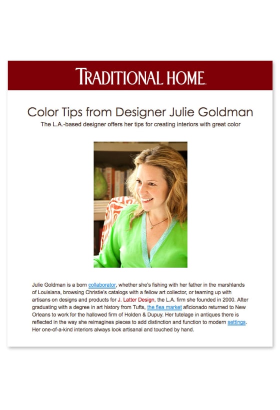 Julie Goldman in Traditional Home